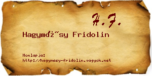 Hagymásy Fridolin névjegykártya